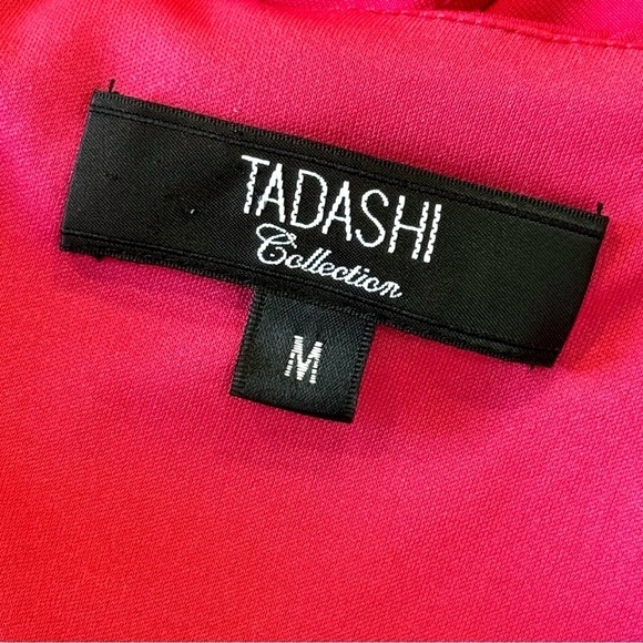 Tadashi Collection bodycon knee-length dress all-over pleats raspberry pink Med - Picture 6 of 9